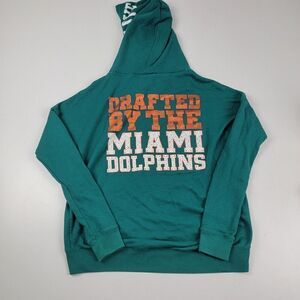 Victoria Secret‎ Pink NFL Miami Dolphins Full Zip Teal Hoodie Jacket XS Womens